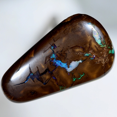 SOLID BOULDER OPAL Sparkling bright fire amongst patterned boulder opal